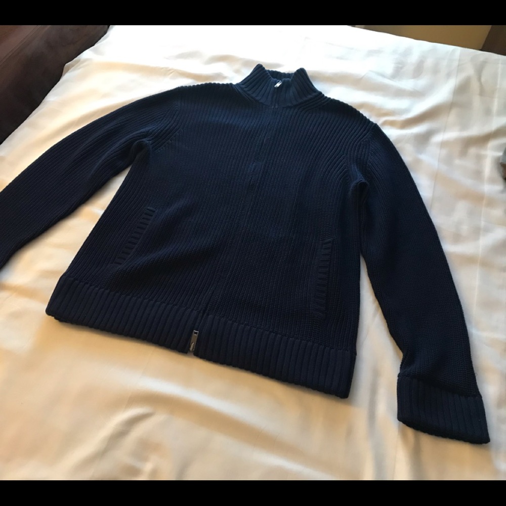 Deny Mens Ribbed Knit Zipper Front Cardigan - Picture 2 of 5